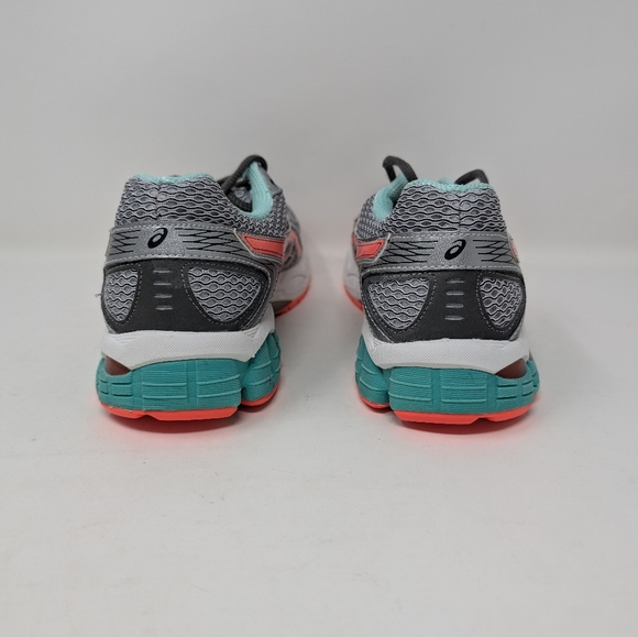 Women's athletic sneakers, size 8 from Asics. Silver, coral and teal - Picture 4 of 9